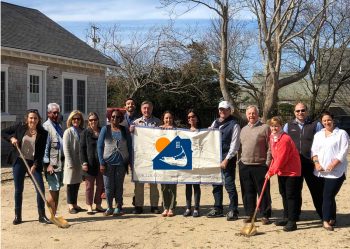 Group gathered for a groundbreaking.