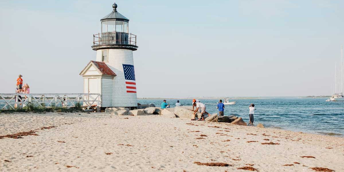 Brant Point Light and beach.